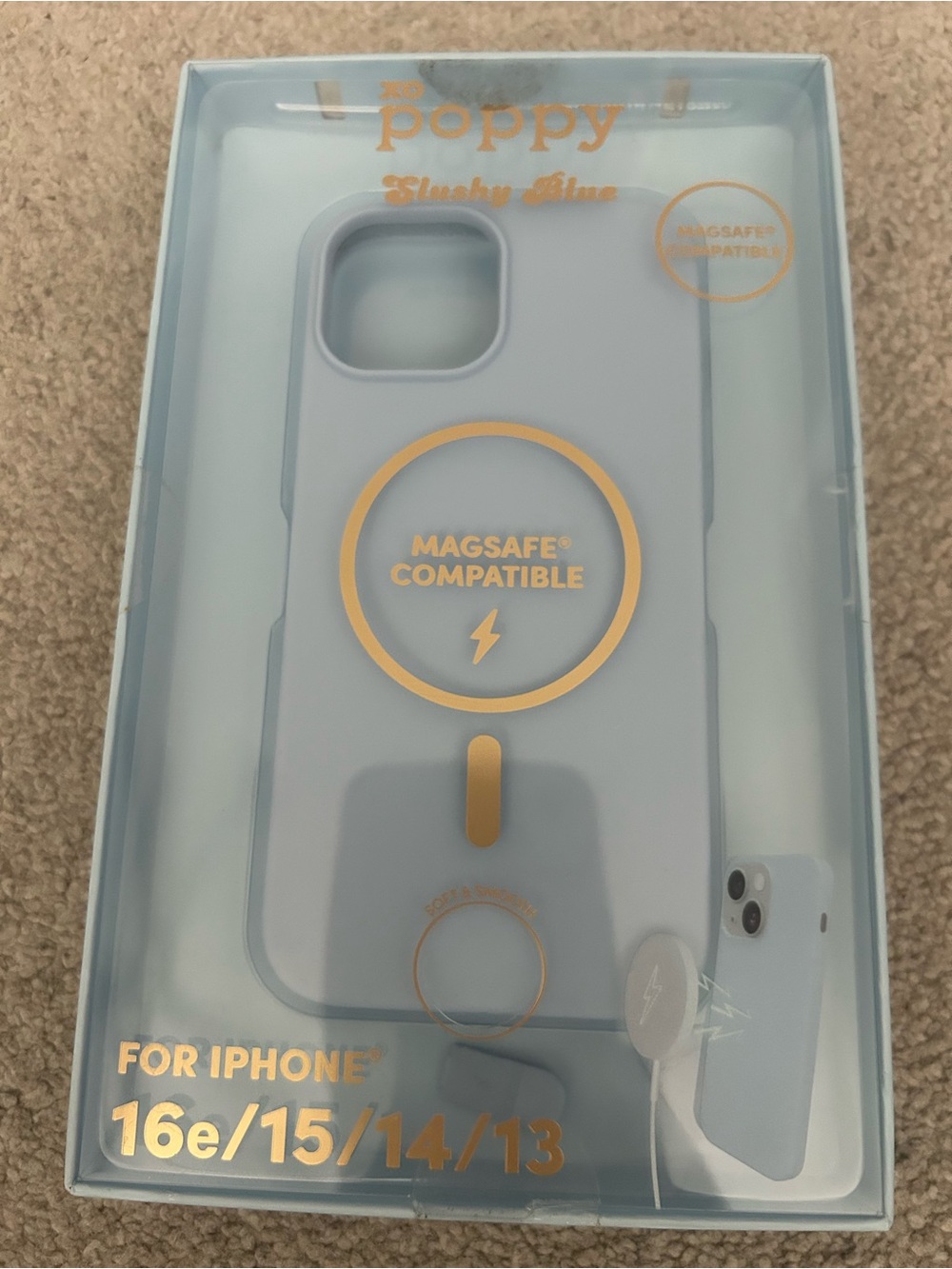 Poppy MagSafe-Compatible Phone Case in Light Blue